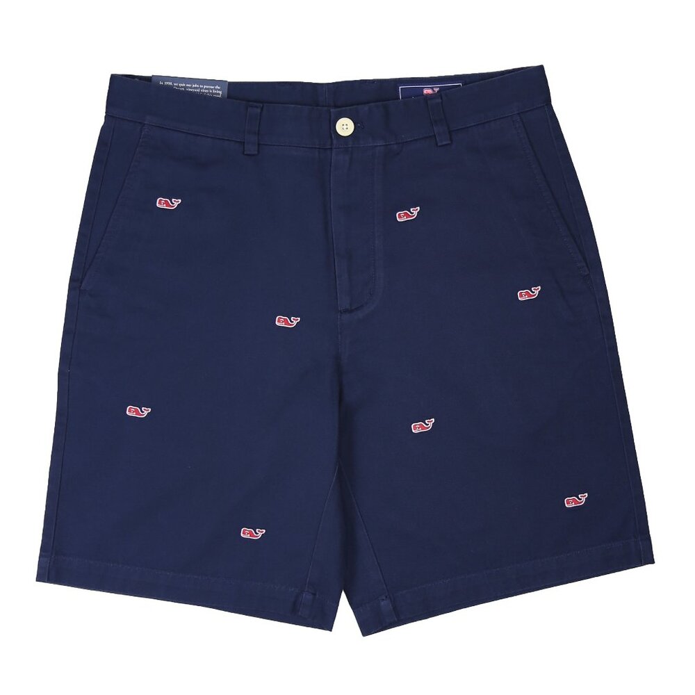 NWT Vineyard Vines Men "ALLOVER WHALES" Golf Club Shorts Dark Navy MSRP $98.50